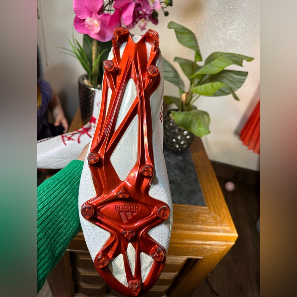 Adizero men football cleats size 17 new red and white - Picture 5 of 9